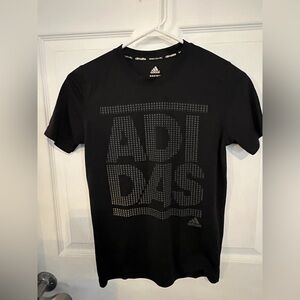 Boys Adidas Black Short Sleeve Tee Minimalist Design
